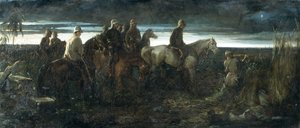 勝利の夜明け-1857年11月14日、1862年頃のラクナウの救済に先立って、クライド卿が敵の立場を再考する 作： Thomas Jones